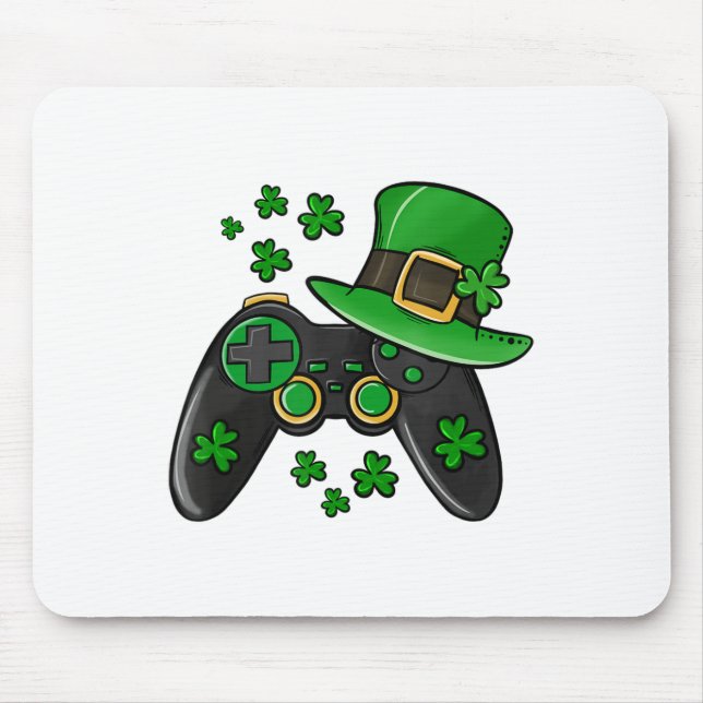 Mousepad Consola de videogame shamrock de charm elegante fe (Frente)