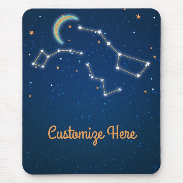 Mousepad Constelação Celeste de Observação das Estrelas da  (Frente)