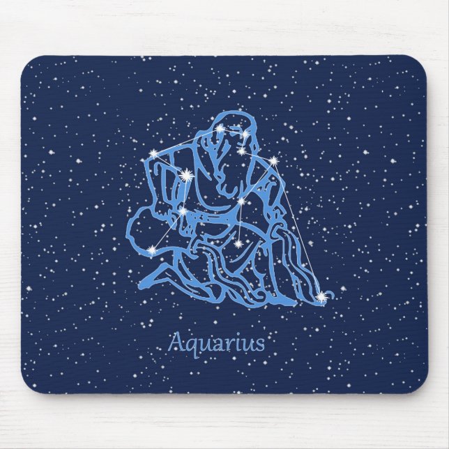 Mousepad Constelação de Aquarius e Sinal de Zodíaco com Est (Frente)