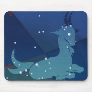 Mousepad Constelação de Capricórnio, Zodíaco Vintage, Astro