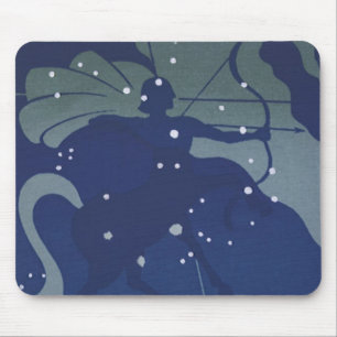 Mousepad Constelação de Sagitário Astrologia Zodíaco Vintag