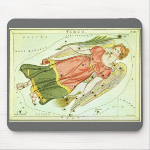 Mousepad Constelação de Vintage Zodiac Astrology Virgo