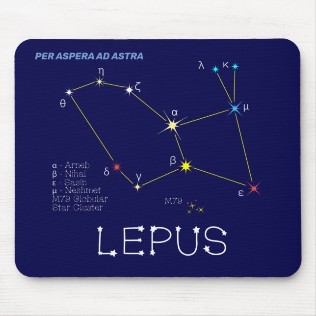Mousepad Constelação do Hemisfério Sul Lepus (Frente)