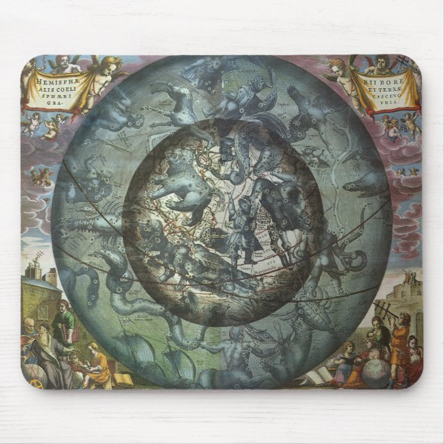 Mousepad Constelação do Norte Vintage Astronomia Celestial (Frente)