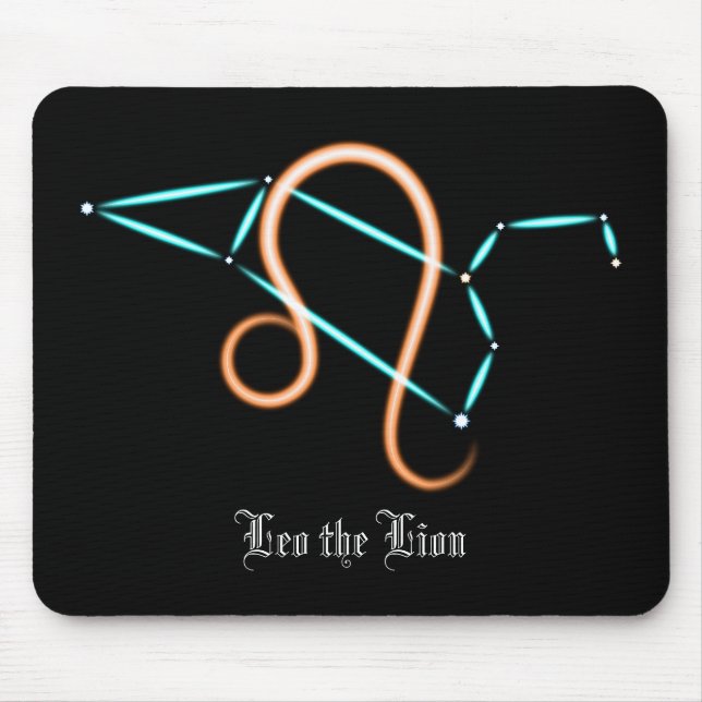 Mousepad Constelação do Zodíaco Leo Tapete de Rato (Frente)