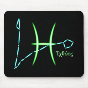 Mousepad Constelação do Zodíaco Peixes Tapete de Mouse