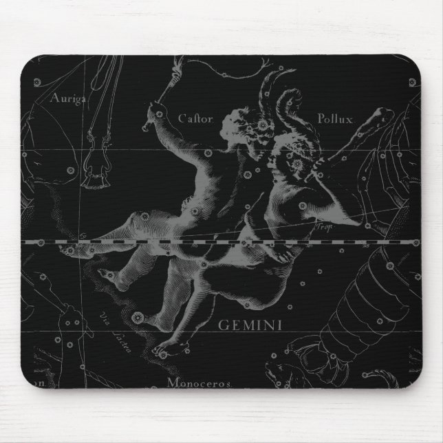 Mousepad Constelação Gemini Zodiac Hevelius 1690 (Frente)