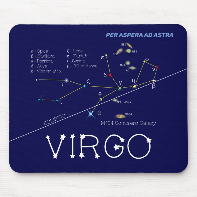 Mousepad Constelação Zodiac Virgo (Frente)
