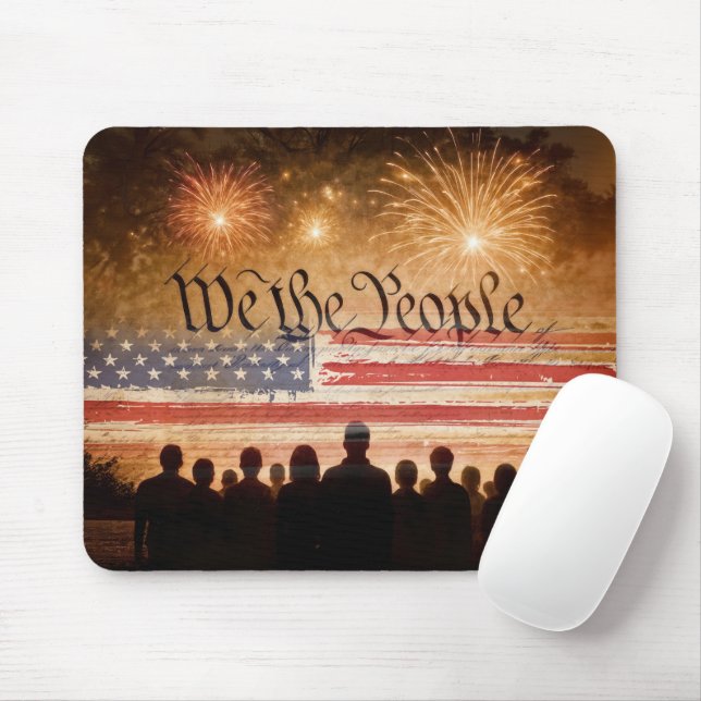 Mousepad Constituição dos Estados Unidos com fogos de artif (Com mouse)