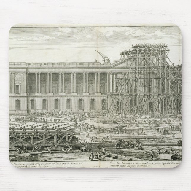 Mousepad Construção da entrada principal do Louvre, Paris (Frente)