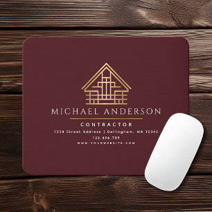 Mousepad Construção de Edifício Mínimo Vermelho