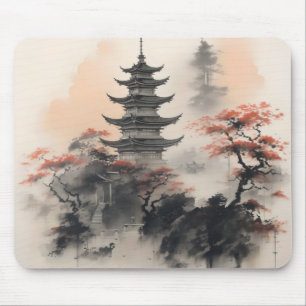 Mousepad Construção de Natureza Asiática
