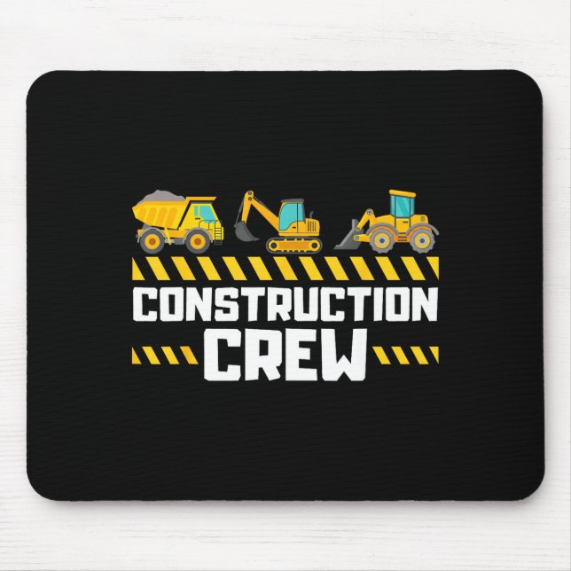 Mousepad Construction Crew Worker Excavator Boys Girls Kids (Frente)