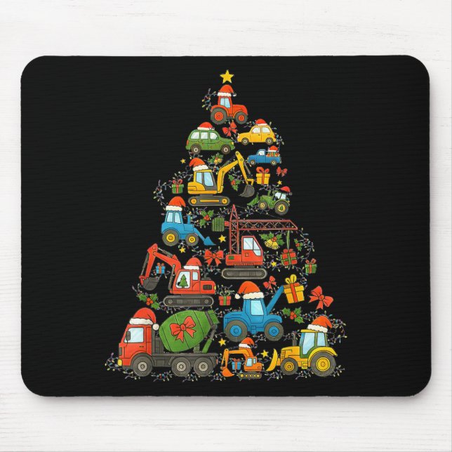 Mousepad Construction Truck Christmas Tree Christmas Kids B (Frente)