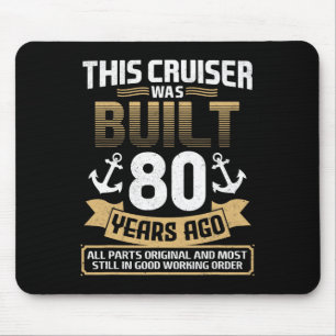 Mousepad Construído há 80 anos Vintage 80 anos de idade 80º