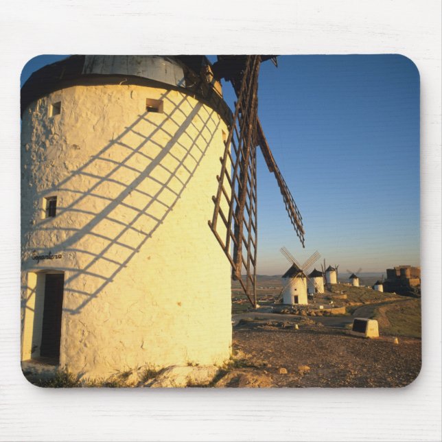 Mousepad Consuegra, La Mancha, Espanha, moinhos de vento e (Frente)