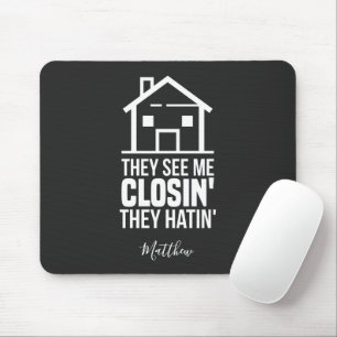 Mousepad Consulte-me Fechando o Agente de Estato do Realtor