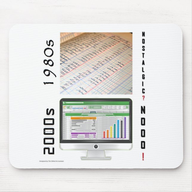 Mousepad "Contabilidade de 1980 vs 2000s" Painel do mouse (Frente)
