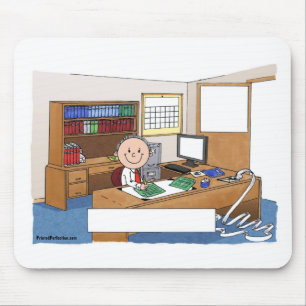 Mousepad Contador, Homem - Presente de Cartoon Personalizad