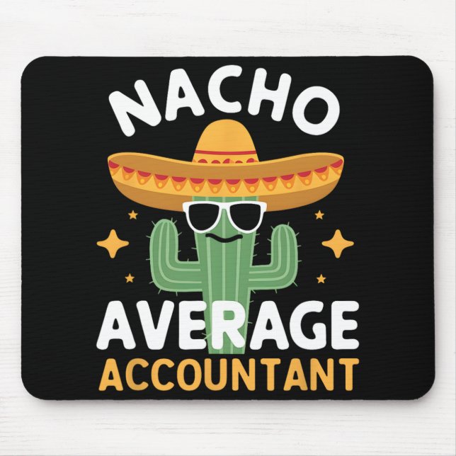 Mousepad Contador Médio Nacho Engraçado Cinco De Mayo Mexic (Frente)