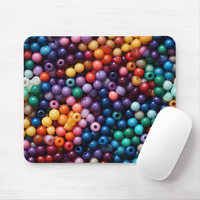 MOUSEPAD CONTAS DE PLÁSTICO VIVAMENTE COLORIDAS (Com mouse)