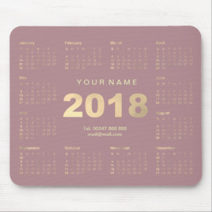Mousepad Contato conhecido Dourado cor-de-rosa malva Numer