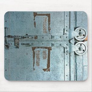 Mousepad Continue com a porta industrial do cinza azul do