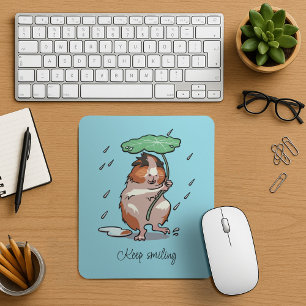 Mousepad Continue sorrindo Feliz Porco Guiné Desfrutando Da