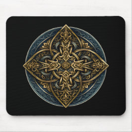 Mousepad Continuum de Nó Dourado — Celta Ornamentado