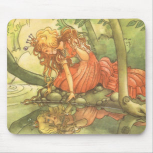 Mousepad Conto de fadas do vintage, príncipe princesa do