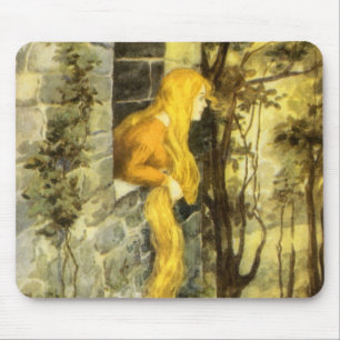Mousepad Conto de Fadas Vintage, Rapunzel com Cabelo Loiro