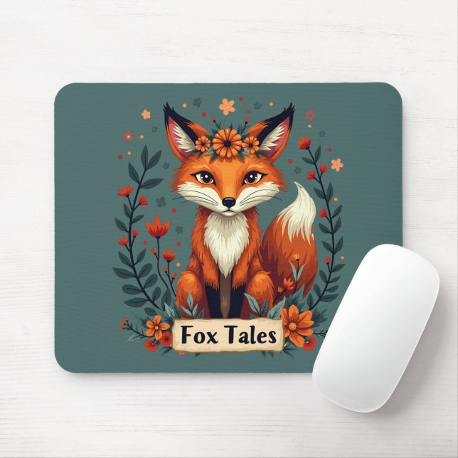 Mousepad Contos da Raposa Boho Animais da Floresta (Com mouse)