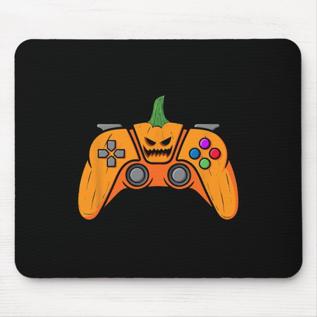 Mousepad Controlador De Jogo De Vídeo Halloween Com Cara De (Frente)
