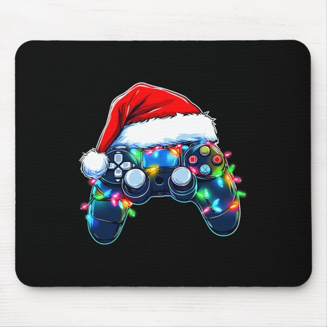 Mousepad Controlador de Video Game Chapéu de Natal do Papai (Frente)