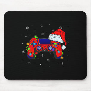 Mousepad Controladora de videogame Santa Hat Natal Gamer Bo