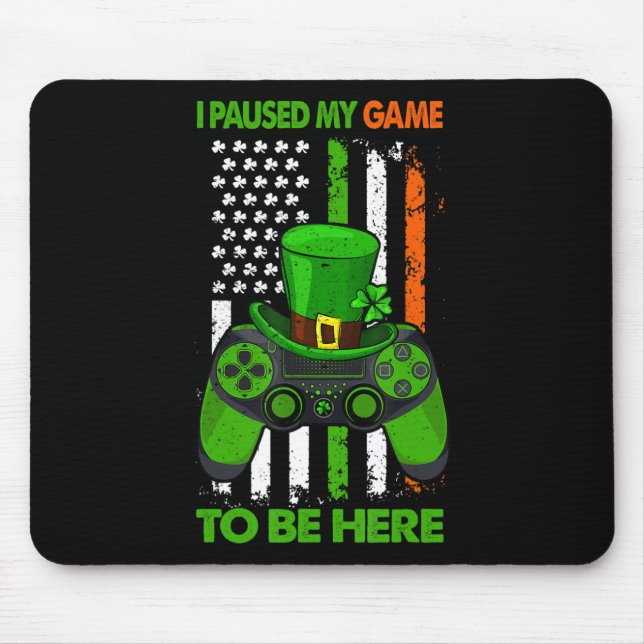 Mousepad Controladora de videogame St Patricks Shamrock Iri (Frente)