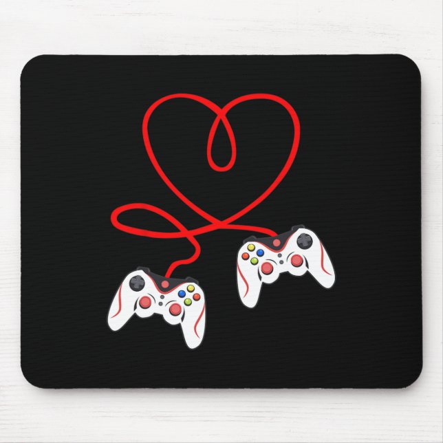 Mousepad Controladores de Jogo do Coração Video Gamer Jogos (Frente)