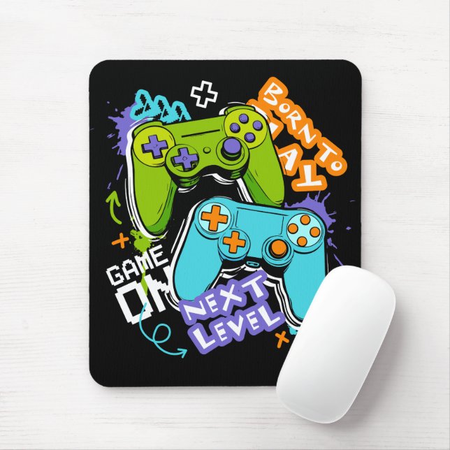 Mousepad Controladores de jogo Grafite  Jogos Nascido Para  (Com mouse)