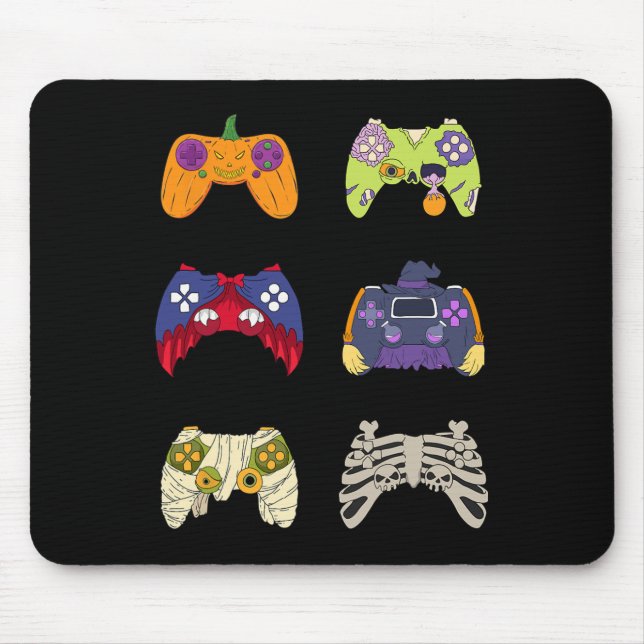 Mousepad Controladores de Jogos do Skeleton Zombie do Hallo (Frente)