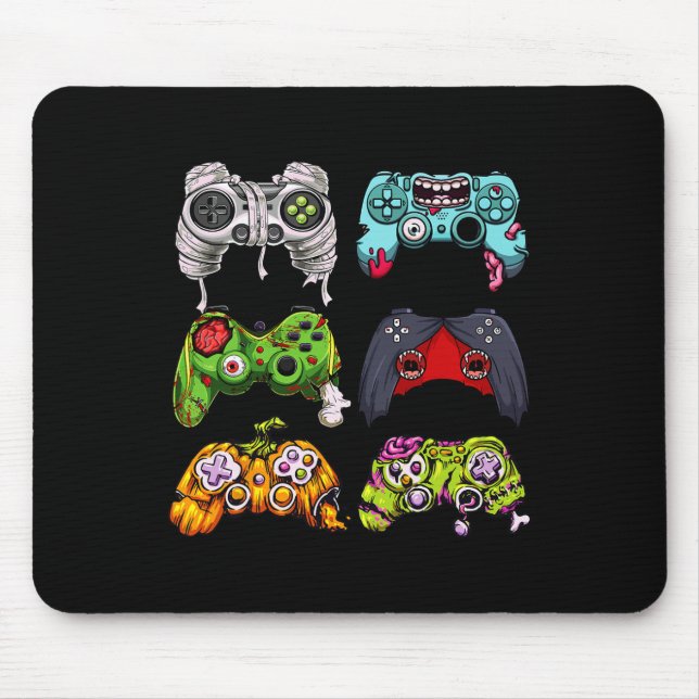 Mousepad Controladores de Jogos do Skeleton Zombie no Hallo (Frente)