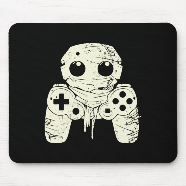 Mousepad Controle de Jogo da Múmia Fantasma Assustadora Hal (Frente)