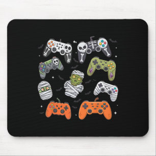 Mousepad Controle de Jogo de Halloween Retro Esqueleto Jogo