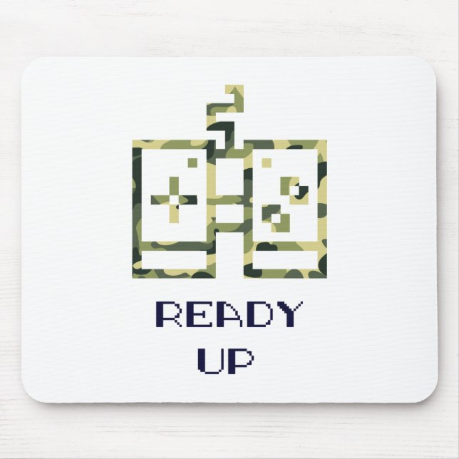 Mousepad Controle de Jogo de Vídeo Camuflado Pronto Gamer (Frente)