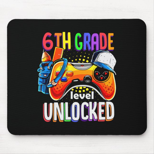 Mousepad Controle de jogo de volta às aulas nível sexta sér (Frente)