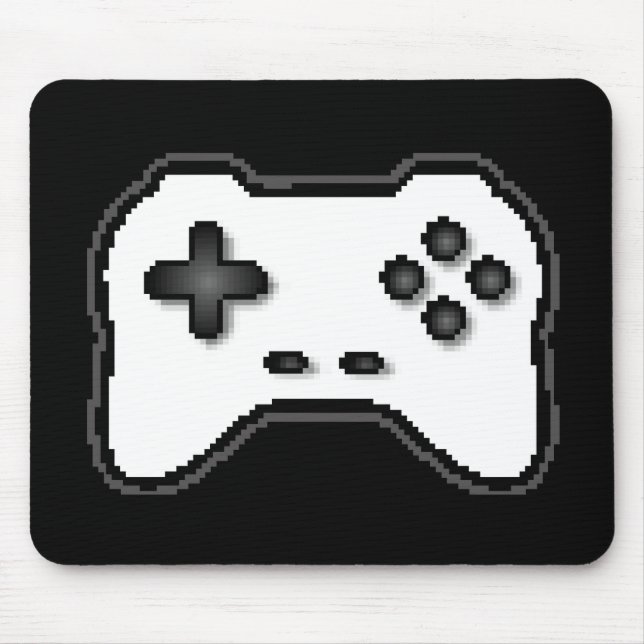 Mousepad Controle de Jogo Estilo de Jogo Branco Preto de 8  (Frente)