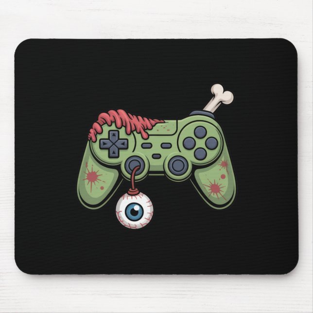 Mousepad Controle de Jogo Zombie Com Olho e Halloween G (Frente)