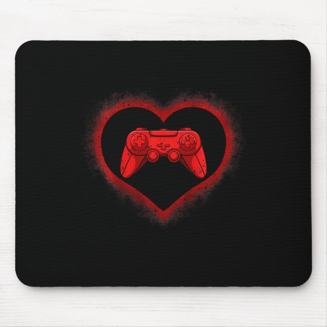 Mousepad Controle de Vídeo-game Infantil Coração Dia dos Na (Frente)