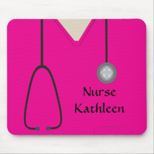 Mousepad Controle Médico Rosa Quente Uniforme