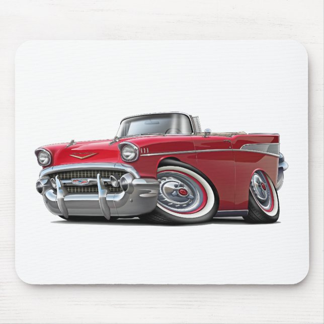 Mousepad Convertible 1957 vermelho de Chevy Belair (Frente)