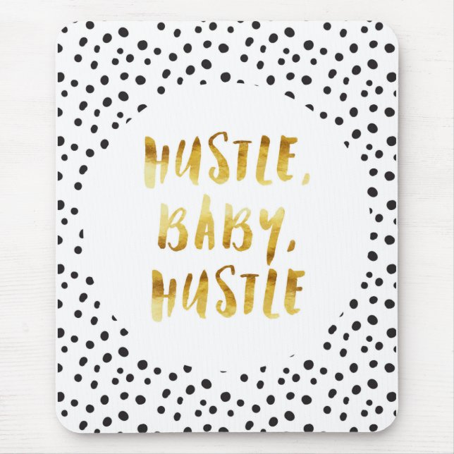 Mousepad Convicção, bebê, provérbio Cursive Dourado da (Frente)